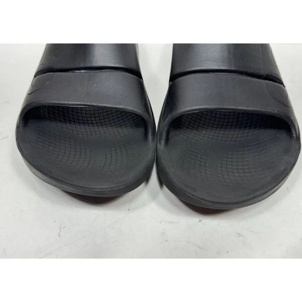 Oofos Ooahh Recovery‎ Men’s Size 9 Black Slide Comfort Sandal Shoes